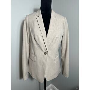 The Limited Collection Blazer Womens 8 Beige One Button Career Stretch Jacket